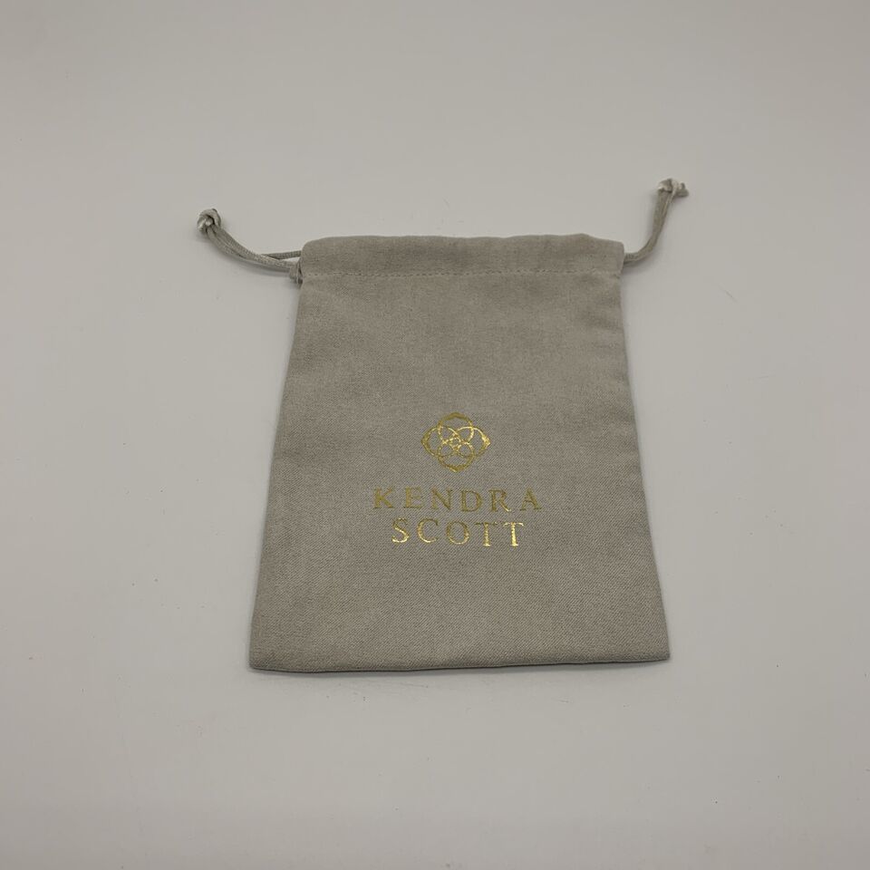 Primary image for KENDRA SCOTT JEWELRY BAG POUCH WITH DRAWSTRING GRAY 4 1/4" x 5 1/2"