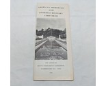 1967 American Memorials And Overseas Military Cemeteries Pamphlet - $26.72
