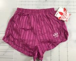 Vintage Adidas Running Shorts Womens S 28-30 Pink Purple Shimmery Striped - $93.25