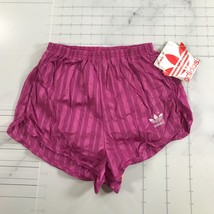 Vintage Adidas Running Shorts Womens S 28-30 Pink Purple Shimmery Striped - £74.32 GBP