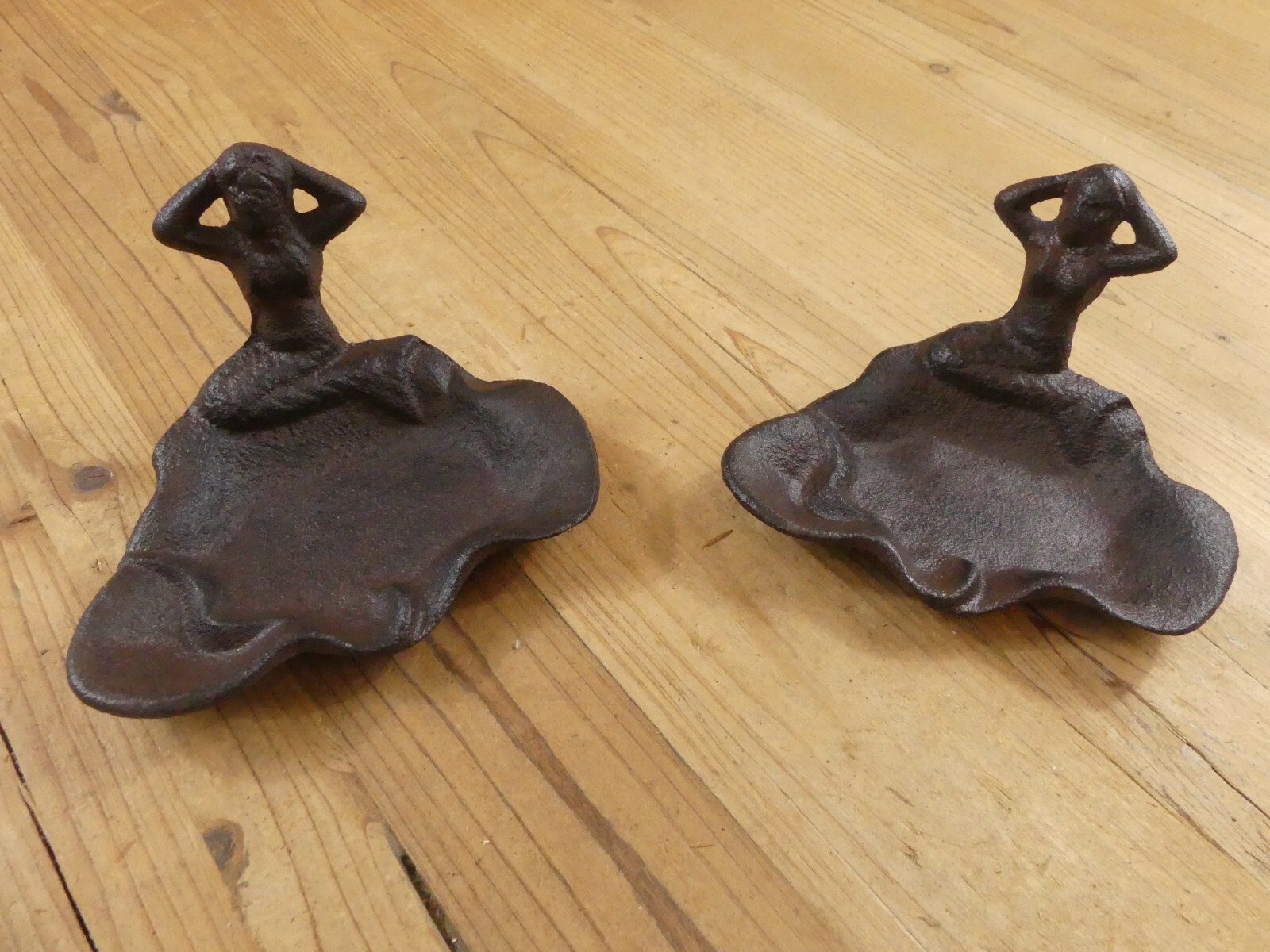2 Rustic Soap Dishes Coin Mermaid Nautical Decor Beach House Cast Iron *... - £16.54 GBP