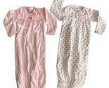 Lot of 2 Carters NB Newborn 0-3 Month Layette Gown Sack Bags White Pink ... - £10.43 GBP