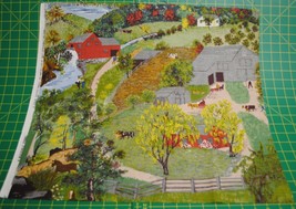 Grandma Moses &quot;&quot;Childhood Home&quot; Bark Cloth New Old Stock Fabric - £36.72 GBP