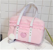 Japan Harajuku Kawaii Shoulder Bag Women JK Lace Ruched Handbag Lolita Transpare - £25.18 GBP