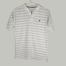 Urban Pipeline Polo Shirt Mens Medium White Striped Short Sleeve Casual Work - £10.02 GBP