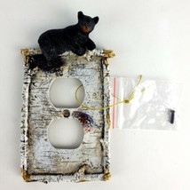 Black Bear Cub Outlet Plug Wall Electric Plate Cover Log Cabin Lodge Dec... - $14.84