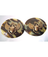 Art Nouveau Jugendstil Tortoise Shell and Gold Scarab Insect Sash Buckle... - £156.72 GBP