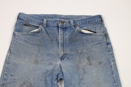 Vintage 90s Lee Mens Size 36x34 Thrashed Bootcut Denim Jeans Blue Cotton USA - £35.57 GBP