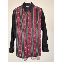 1980s Wrangler Western X-Long Tails Southwestern Aztec Rodeo Cowboy Shirt M - $32.00