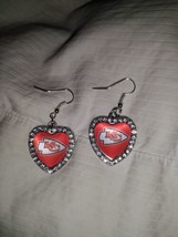 Kansas City Chiefs Earrings Heart Charm Earrings - £11.72 GBP