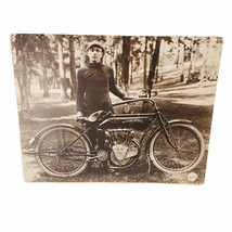 The Flying Merkel Motorcycle Print 11x14 Man Posing With Bike Vintage - £18.51 GBP