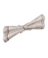 925 Sterling Silver Vintage Brooch Pin EUROPE Solid Dented Carved Bow  B... - $121.53 CAD