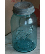 Vintage Blue Ball Perfect Mason Underscore Quart #3 Jar Zinc Lid Canning... - £11.76 GBP