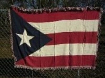 Puerto Rico Rican Flag 4ft x 6ft Cotton Woven Throw Blanket Super Comfy - $68.88