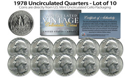 1978 Us Mint Quarters Uncirculated Coins From U.S. Mint Cello Packs (Qty 10) - $12.16