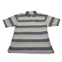 Callaway Shirt Mens L Gray Multicolor Striped Polo Sport Short Sleeve LOGO - £13.97 GBP