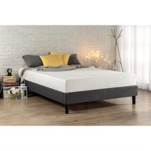 King size Modern Grey Upholstered Padded Platform Bed Fame - £298.76 GBP