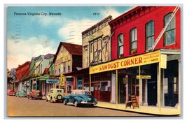 Sawdust Corner C Street View Virginia City Nevada NV Linen Postcard V4 - £3.83 GBP