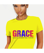 “Grace – God’s Unmerited Favor” (Women's Tee - Yellow Medium) - $15.99