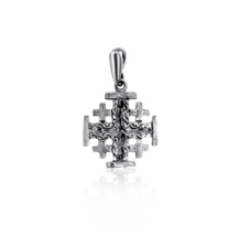 Bendito collar de plata esterlina con cruz de Jerusalén para mujer y hom... - $344.37 MXN