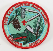 Vintage 1990 Sam Houston Summer Camps Red Border Strake Boy Scout Camp Patch - £9.19 GBP
