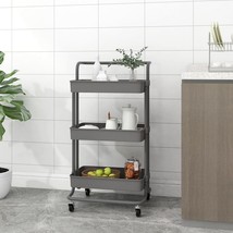  3-Tier Kitchen Trolley Gray 16.5"x13.8"x33.5" Iron and ABS - $125.99