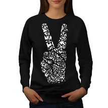 Wellcoda Peace Sign Hand Animal Womens Sweatshirt,  Casual Pullover Jumper - £22.64 GBP+