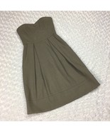 H&M Gray Sleeveless Strapless Pleated Dress Zippered Back 2 Front Pockets US 4 - $14.95