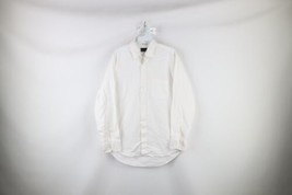 Vintage 60s Mens Medium Single Needle Tailoring Collared Oxford Button Shirt USA - £63.61 GBP