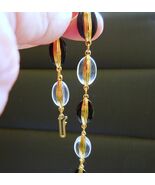 Swarovski Signed Jet Black and Clear Oval Crystal Bracelet 8&quot; - $581.90 MXN