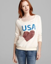 CHASER LA Deconstructed SWEATSHIRT Fleece LOVE HEART USA ( S ) - $118.77