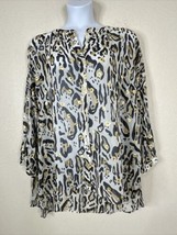 NWT Cato Womens Plus Size 18/20W (1X) Sheer Leopard Oversized Button Up Shirt - $21.59