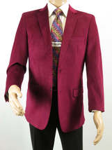 Men's Velvet Sport Coat Jacket by BASSIRI Leonardi J1042 Burgundy image 7