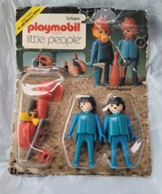 Vintage Playmobil System Fire Fighters Figures Accessories No. 079 Packaged 1977 - $49.49