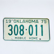 1975 United States Oklahoma Base Mobile Home License Plate 308-011 - £14.79 GBP