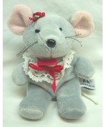 Vintage A&amp;A CUTE GRAY MOUSE W/ FRILLY COLLAR 6&quot; Bean Bag Stuffed Animal TOY - $272.87 MXN