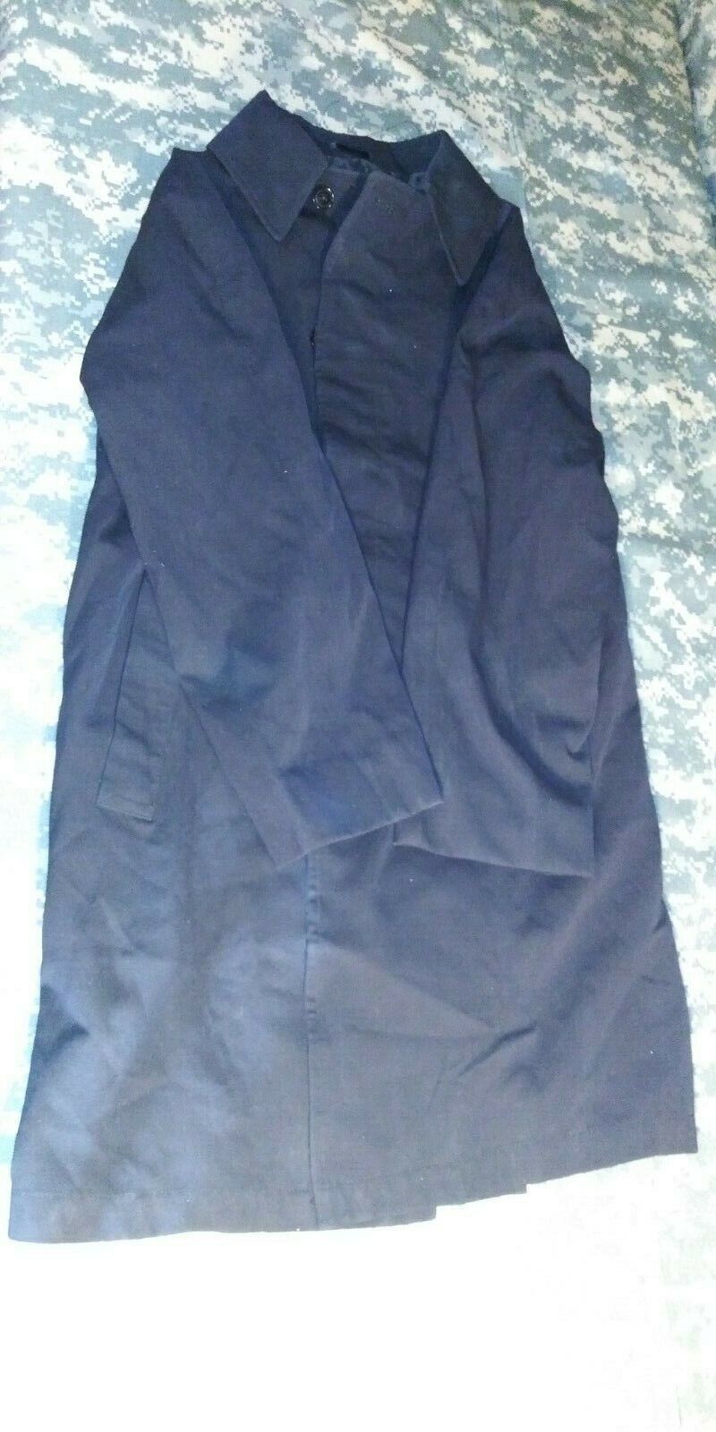 USGI DARK BLUE MEN&#39;S MILITARY AUTHORIZED COLD WEATHER RAINCOAT OVERCOAT ... - $27.08