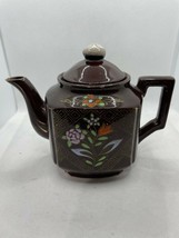 Vintage Moriage Teapot Redware Made In Japan Brown Hand painted - £12.50 GBP