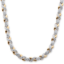 PalmBeach Jewelry 1/5 TCW Diamond X and O Necklace in Gold-Plated - £71.43 GBP