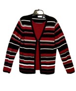 Croft &amp; Barrow Womens S Multi Striped Long Sleeve 2 In 1 Sweater Tank Ca... - $30.14 CAD