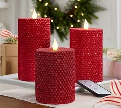 Home Reflections S/3 Assorted Honeycomb LED Glitter Candles in - £154.71 GBP