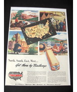 Vintage National Trailways Bus System Color Advertisement - 1940&#39;s/1950&#39;... - $17.81 CAD