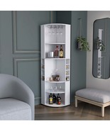Oban Corner Bar Cabinet: 5 Shelves, 8 Bottles - $300.99