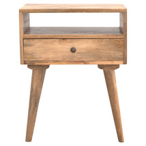 Artisan Furniture Modern Solid Wood Nightstand with Open Slot - £172.99 GBP