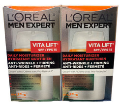 2x L&#39;Oreal Men Expert Vitalift Anti-Wrinkle &amp; Firming Face Moisturizer SPF 15 - £52.70 GBP