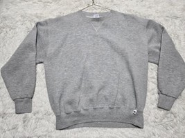 Vintage 90s Russell Athletic Blank Crewneck L Sweatshirt Grey USA Made S... - $20.30