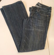 American Eagle Blue Jeans size 6 Long Stretch Boot Cut Zip Fly Low Rise ... - $29.69
