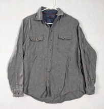 Woolrich Flannel Mens Shirt Long Sleeve Size M Cotton Gray - £15.33 GBP