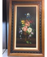 Beautiful Original Oil painting Still Life Flowers by Italian artist R. ... - £104.27 GBP