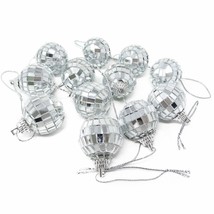 12Pcs Mirror Disco Ball Tree Ornament Decoration With Fastening Strap For Home A - £11.79 GBP